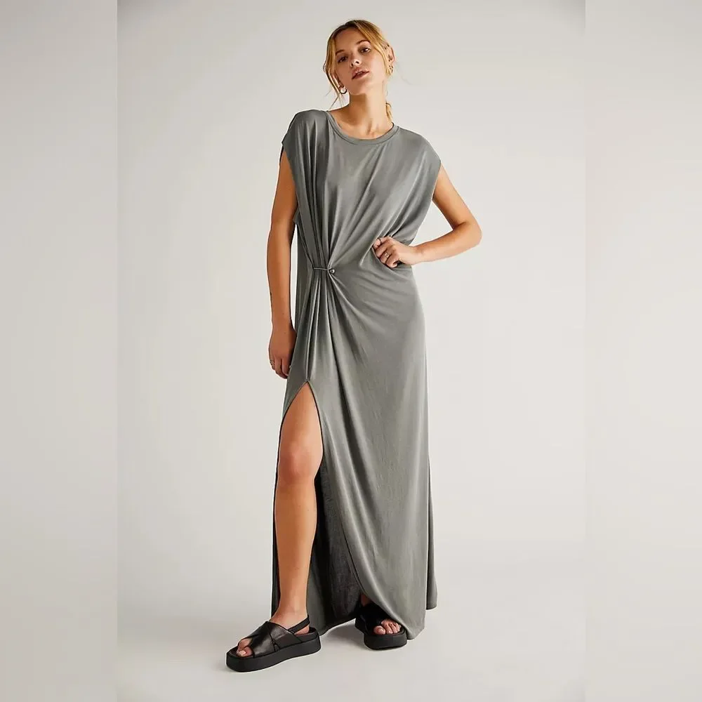 NWOT FREE PEOPLE BIANCA MAXI DRESS IN PINE COLOR. Size XS